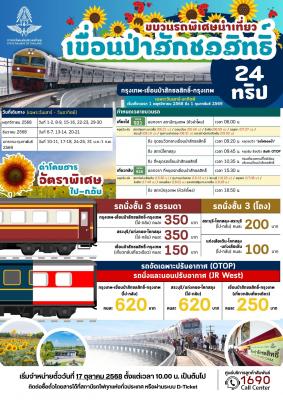 “รถไฟลอยน้ำ รับลมหนาว ชมวิวกลางเขื่อน” 